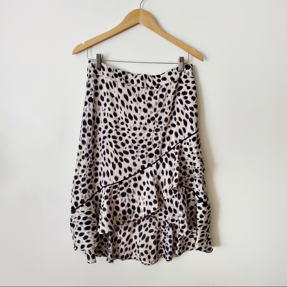 LUCY PARIS Skirt High Low Flowy Cream Black Size M